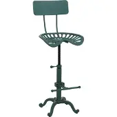 Mendler Barhocker MCW-N26, Barstuhl Tresenhocker, höhenverstellbar drehbar Fußablage Industrial Metall grün