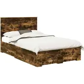 Syfax Bettrahmen Geräucherte Eiche 120 x 200 cm Holzwerkstoff