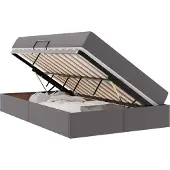 Syfax Aufbewahrungsbett mit Matratze mit Matratze 2 pcs Grau Leder