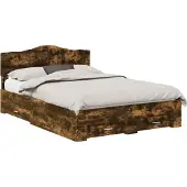 Syfax Bettrahmen Geräucherte Eiche 140 x 190 cm Holzwerkstoff