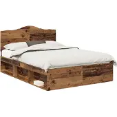 Syfax Bettrahmen Altholz 140 x 190 cm Massives Kiefernholz