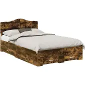 Syfax Bettrahmen Geräucherte Eiche 135 x 190 cm Holzwerkstoff