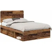 Syfax Bettrahmen Altholz 120 x 190 cm Massives Kiefernholz
