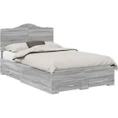 Syfax Bettrahmen Graues Sonoma 120 x 190 cm Holzwerkstoff