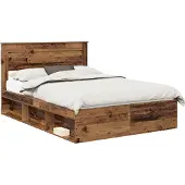 Syfax Bettrahmen Altholz 150 x 200 cm Massives Kiefernholz