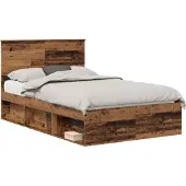 Syfax Bettrahmen Altholz 120 x 190 cm Massives Kiefernholz