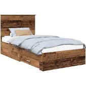 Syfax Bettrahmen mit Kopfteil Altholz 100 x 200 cm Holzwerkstoff