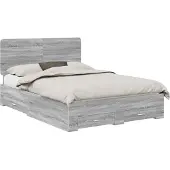 Syfax Bettrahmen Graues Sonoma 150 x 200 cm Holzwerkstoff