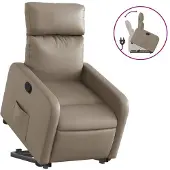 Sonstiges Relaxsessel mit Aufstehhilfe Cappuccino-Braun Kunstleder
