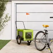 Prolenta Maison Exclusive - Fahrradanhänger Hunde Grün und Schwarz Oxford-Gewebe & Eisen