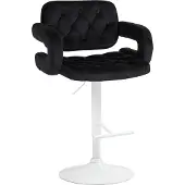 CLP Barhocker Dublin Samt schwarz - creme