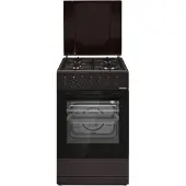Heinner HFSC-S60LITGC-BRW Gas-Standherd, 50 L 4 Kochzonen, Elektrischer Ofen, Braun
