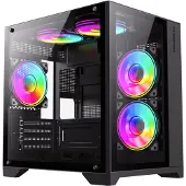 GameMax Infinity Mini Black, Mini-Tower, ohne Netzteil, USB/Audio, Micro-ATX, 1x USB3.0, 2x USB2.0