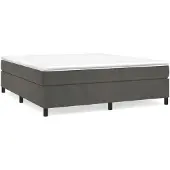 Syfax Boxspringbett mit Matratze Dunkelgrau 180x200 cm Samt