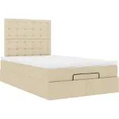 Syfax Ottoman-Bett mit Matratze Creme 120x200 cm Stoff