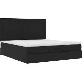 Syfax Ottoman-Bett mit Matratze Schwarz 180x200 cm Stoff