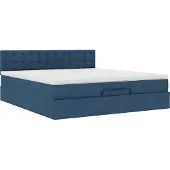 Syfax Ottoman-Bett mit Matratze Blau 160x200 cm Stoff