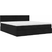 Syfax Ottoman-Bett mit Matratze Schwarz 180x200 cm Stoff