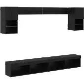 vidaXL TV Wand Einheiten mit LED mit LED 6 pcs Schwarz Eichen-Optik