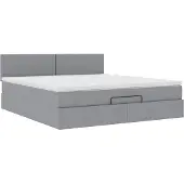 Syfax Ottoman-Bett mit Matratze Hellgrau 180x200 cm Stoff