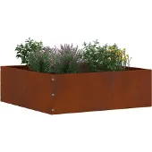 vidaXL Raseneinfassung 40 x 40 x 13 cm Wetterfeststahl Rostoptik