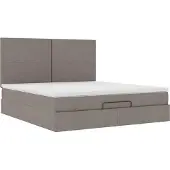 Syfax Ottoman-Bett mit Matratze Taupe 180x200 cm Stoff