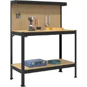 Syfax Werkbank Schwarz 114 x 54 x 145 cm Sperrholz und Metall