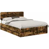 Syfax Bettrahmen Geräucherte Eiche 140 x 190 cm Holzwerkstoff