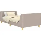 Syfax Kinderbettgestell mit Kopfteil Hellgrau 80 x 200 cm Bouclé