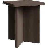 Selsey Qubeo – Couchtisch 42 cm, quadratisch mit Kreuzgestell, Holzoptik Esche Braun