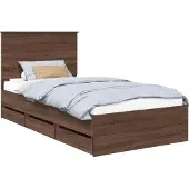 Syfax Bettrahmen Braun Eichen-Optik 100 x 200 cm Ingenieurs Holz