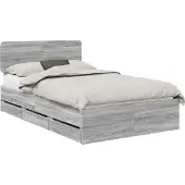 Syfax Bettrahmen Graues Sonoma 120 x 190 cm Holzwerkstoff