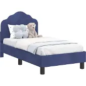 Syfax Kinderbettgestell mit Kopfteil Polizeiblau 70 x 140 cm Samt