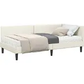 Syfax Eckbettgestell mit Matratze Sonstiges 2 pcs Creme Samt