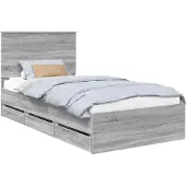 Syfax Bettrahmen Graues Sonoma 100 x 200 cm Ingenieurs Holz