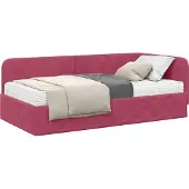 Syfax Eckbettgestell Weinrot 90 x 200 cm Samt