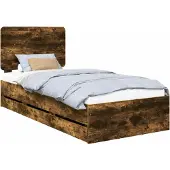 Syfax Bettrahmen Geräucherte Eiche 100 x 200 cm Ingenieurs Holz