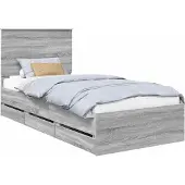 Syfax Bettrahmen Graues Sonoma 90 x 190 cm Ingenieurs Holz
