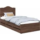 Syfax Bettrahmen Braun Eichen-Optik 75 x 190 cm Ingenieurs Holz