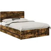 Syfax Bettrahmen Geräucherte Eiche 140 x 190 cm Ingenieurs Holz