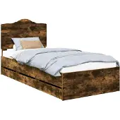 Syfax Bettrahmen Geräucherte Eiche 90 x 200 cm Ingenieurs Holz