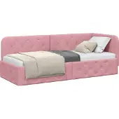 Syfax Eckbettgestell Rosa 80 x 200 cm Samt