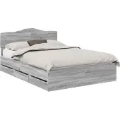 Syfax Bettrahmen Graues Sonoma 160 x 200 cm Ingenieurs Holz