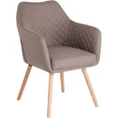 CLP Esszimmerstuhl Gent mit Armlehne, Sessel mit Holzgestell, moderner Küchenstuhl taupe Gestell Farbe natur