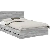 Syfax Bettrahmen Graues Sonoma 140 x 200 cm Ingenieurs Holz