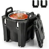 Costway Kühlbox 30L Isolierbox inkl. Rollen mit Bremse, stapelbare Thermobox mit Edelstahl-Innenseite & 2 Griffen, Warmhaltebox Kühl oder Warm halten