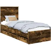 Syfax Bettrahmen Geräucherte Eiche 75 x 190 cm Ingenieurs Holz
