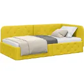 Syfax Eckbettgestell Gelb 90 x 200 cm Samt