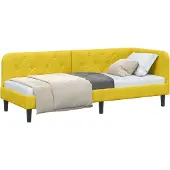 Syfax Eckbettgestell Gelb 80 x 200 cm Samt