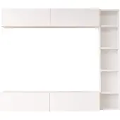 Rebecca Mobili Wohnwand Kadab 143,5x169x26 Spanplatte Weiß Modern SET 3 stk